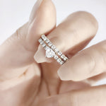 Load image into Gallery viewer, SO SEOUL Amora Love Heart 0.5 CT Diamond Simulant Cubic Zirconia Double Row Adjustable Ring
