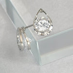Load image into Gallery viewer, SO SEOUL Callista Teardrop Diamond Simulant Cubic Zirconia Pierced Stud Earrings