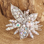 Load image into Gallery viewer, SO SEOUL Leilani Oversized Flower Bouquet Aurore Boreale Austrian Crystal Rollover Clasp Brooch