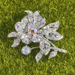 Load image into Gallery viewer, SO SEOUL Leilani Oversized Flower Aurore Boreale Austrian Crystal Rollover Clasp Brooch