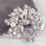 Load image into Gallery viewer, SO SEOUL Leilani Oversized Flower Bouquet Aurore Boreale Austrian Crystal Rollover Clasp Brooch