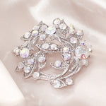 Load image into Gallery viewer, SO SEOUL Leilani Oversized Flower Bouquet Aurore Boreale Austrian Crystal Rollover Clasp Brooch