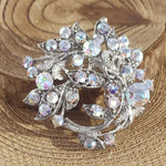 Load image into Gallery viewer, SO SEOUL Leilani Oversized Flower Bouquet Aurore Boreale Austrian Crystal Rollover Clasp Brooch