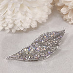 Load image into Gallery viewer, SO SEOUL Ioni Leaf Oversized Natural Double Leaf Aurore Boreale Crystal Rollover Clasp Brooch