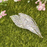 Load image into Gallery viewer, SO SEOUL Ioni Leaf Oversized Natural Double Leaf Aurore Boreale Crystal Rollover Clasp Brooch