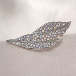Load image into Gallery viewer, SO SEOUL Ioni Leaf Oversized Natural Double Leaf Aurore Boreale Crystal Rollover Clasp Brooch