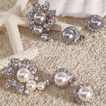 Load image into Gallery viewer, SO SEOUL Leilani Blossom with Pearl Austrian Crystal Rollover Clasp with Double Mini Baby Brooch Set