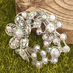 Load image into Gallery viewer, SO SEOUL Leilani Flower Bouquet Aurore Boreale Austrian Crystal Rollover Clasp Brooch