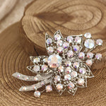 Load image into Gallery viewer, SO SEOUL Ioni Oversized Maple Leaf Aurore Boreale Crystal Rollover Clasp Brooch