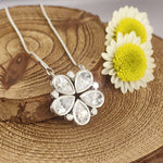 Load image into Gallery viewer, SO SEOUL Callista Teardrop-Flower Two-Way Diamond Simulant Cubic Zirconia Chain Necklacewith Fixed Snake Chain Necklace