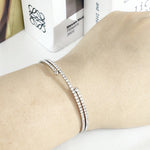 Load image into Gallery viewer, SO SEOUL Chiara Classic Double Row Layered Austrian Crystal Circle Spiral Adjustable Open-End Bangle