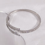 Load image into Gallery viewer, SO SEOUL Chiara Classic Double Row Layered Austrian Crystal Circle Spiral Adjustable Open-End Bangle