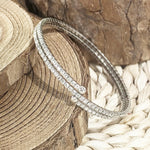 Load image into Gallery viewer, SO SEOUL Chiara Classic Double Row Layered Austrian Crystal Circle Spiral Adjustable Open-End Bangle