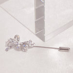 Load image into Gallery viewer, SO SEOUL Graceful Lifelong Ribbon Bow Aurore Boreale Austrian Crystal Metal Lapel Pin Brooch