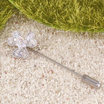 Load image into Gallery viewer, SO SEOUL Alette Three-Leaf Heart Clover Aurore Boreale Austrian Crystal Metal Lapel Pin Brooch