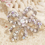 Load image into Gallery viewer, SO SEOUL Lifelong Oversized Ribbon Bow Aurore Boreale Crystal Rollover Clasp Brooch