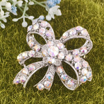 Load image into Gallery viewer, SO SEOUL Lifelong Oversized Ribbon Bow Aurore Boreale Crystal Rollover Clasp Brooch