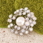 Load image into Gallery viewer, SO SEOUL Leilani Oversized Pearl in the Nest Aurore Boreale Austrian Crystal Rollover Clasp Brooch