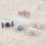 Load image into Gallery viewer, SO SEOUL Graceful Ribbon Bow Austrian Crystal Mini Baby Brooch Keronsang Pin Hijab