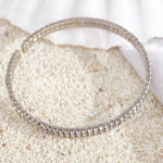 Load image into Gallery viewer, SO SEOUL Chiara Classic Double Row Twin Together Austrian Crystal Circle Adjustable Open-End Bangle