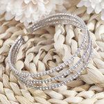 Load image into Gallery viewer, SO SEOUL Chiara Classic Triple Row White Austrian Crystal Open End Bangle