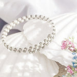 Load image into Gallery viewer, SO SEOUL Quinn Pearl in White Double Row Austrian Crystal Circle Spiral Adjustable Open-End Bangle
