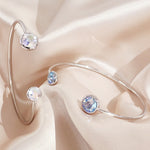 Load image into Gallery viewer, Bella Aurore Boreale or Light Sapphire Shimmer Swarovski® Crystal Adjustable Open Bangle