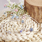 Load image into Gallery viewer, Bella Aurore Boreale or Light Sapphire Shimmer Swarovski® Crystal Adjustable Open Bangle