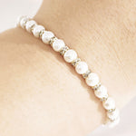 Load image into Gallery viewer, SO SEOUL Quinn Pearl in White with Multi Beads Austrian Crystal Elastic Bracelet