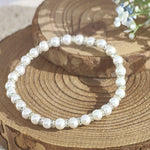 Load image into Gallery viewer, SO SEOUL Quinn Pearl in White with Multi Beads Austrian Crystal Elastic Bracelet
