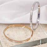 Load image into Gallery viewer, SO SEOUL Allista Classic Single Band One Row Square Diamond Simulant Cubic Zircon Side Hinged Bangle