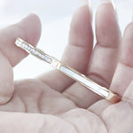 Load image into Gallery viewer, SO SEOUL Claire Mother of Pearl Half Encrusted Emerald Austrian Crystal Rose Gold Side Hinged Bangle