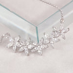 Load image into Gallery viewer, SO SEOUL Leilani Flower Petals Quintuple Diamond Simulant Cubic Zirconia with Fixed Chain Necklace