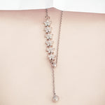 Load image into Gallery viewer, SO SEOUL Everleigh Drop Flower Dangle Diamond Simulant Cubic Zirconia Fixed Necklace