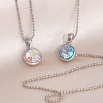 Load image into Gallery viewer, SO SEOUL Bella Swarovski® Crystal Necklace – Rhodium Plated, 45/55/66cm, AB/Light Sapphire