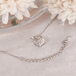 Load image into Gallery viewer, SO SEOUL Sequoia Cubie Cube 3D Rubik Cube White Square Swarovski® Crystal Pendant Chain Necklace