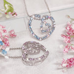 Load image into Gallery viewer, SO SEOUL Amora Love Heart Mixed Colored Austrian Crystal Pendant Chain Necklace