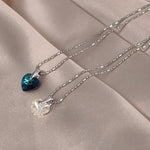 Load image into Gallery viewer, SO SEOUL Amora Love Heart Aurore Boreale or Montana Swarovski® Crystal Pendant Chain Necklace