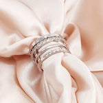 Load image into Gallery viewer, SO SEOUL Bianca Quadruple-Band Silver Ring with Diamante Diamond Simulant Cubic Zirconia Accents