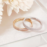 Load image into Gallery viewer, SO SEOUL Allista Simplicity Insets Mother of Pearl Full Band Rhodium/Rose Gold Ring