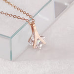 Load image into Gallery viewer, SO SEOUL Attract Y Emerald Square Diamond Simulant Cubic Zirconia Rose Gold Pendant Chain Necklace