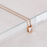 Load image into Gallery viewer, SO SEOUL Athena 0.5 CT Solitaire Diamond Simulant Zircon Rose Gold Fixed Necklace