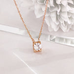 Load image into Gallery viewer, SO SEOUL Athena 0.5 CT Solitaire Diamond Simulant Zircon Rose Gold Fixed Necklace