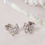 Load image into Gallery viewer, SO SEOUL Caria Flying 3D Butterfly Aurore Boreale Austrian Crystal Stud Earring