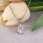 Load image into Gallery viewer, SO SEOUL Glimmer Teardrop Aurore Boreale Austrian Crystal Pendant Chain Necklace