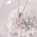 Load image into Gallery viewer, SO SEOUL Glimmer Teardrop Aurore Boreale Austrian Crystal Pendant Chain Necklace