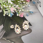 Load image into Gallery viewer, SO SEOUL Glimmer Teardrop Aurore Boreale Austrian Crystal Pierced Stud Earrings