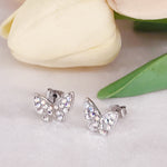 Load image into Gallery viewer, SO SEOUL Caria Flying Butterfly Aurore Boreale Austrian Crystal Pierced Stud Earrings
