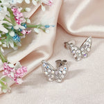 Load image into Gallery viewer, SO SEOUL Caria Flying Butterfly Aurore Boreale Austrian Crystal Pierced Stud Earrings