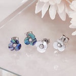 Load image into Gallery viewer, SO SEOUL Claire Mother of Pearl or Abalone Shell Three Flower Petal Stud Earrings